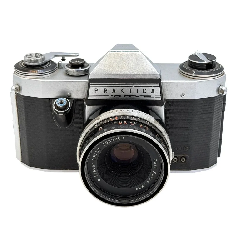 Praktica Nova 35mm SLR Camera with Carl Zeiss Jena Tessar 2.8/50 Lens Vintage